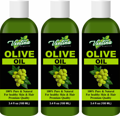 Ventina Organics Coldpressed Olive Carrier for Skin and Hair Oil-300Ml Hair Oil(300 ml)