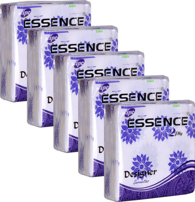 ESSENCE Tissue Paper Napkins 2 Ply Designs Printed Party Napkins Purple - 50 Serviettes (Pack of 5) Purple Paper Napkins(5 Sheets)