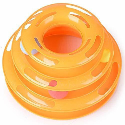 PSK PET MART Plastic Tower of Tracks Cat Turntable Toy with Balls Pet Amusement Interactive Board Game Toys Plastic Training Aid For Cat