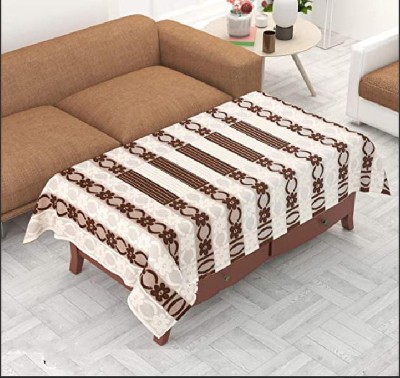 Dakshya Industries Self Design 4 Seater Table Cover(Brown, Cream, Cotton)