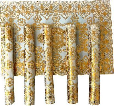 Dakshya Industries Rectangular Pack of 6 Table Placemat(Gold, PVC)
