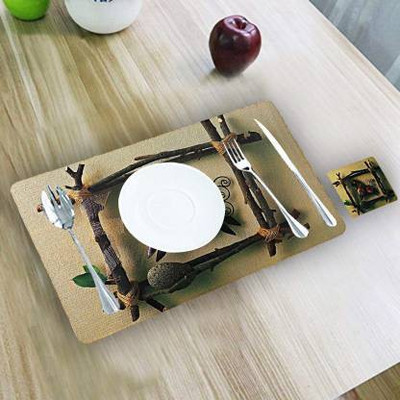DPA Collection Rectangular Pack of 6 Table Placemat(Beige, PVC)