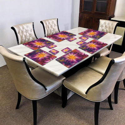 DPA Collection Rectangular Pack of 6 Table Placemat(Purple, PVC)