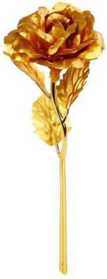 Case Creation Gold Rose Artificial Flower(10 inch, Pack of 1, Single Flower)