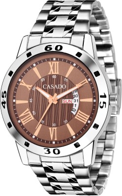 Casado Working Day and Date Series- Premium Brown Day and Date Dial with Silver Stainless Steel Chain Water Resistant 1 Year Japanese Quartz Machinery Warranty Boy's Analogue Working Day and Date Series- Premium Brown Day and Date Dial with Silver Stainless Steel Chain Water Resistant 1 Year Japanes