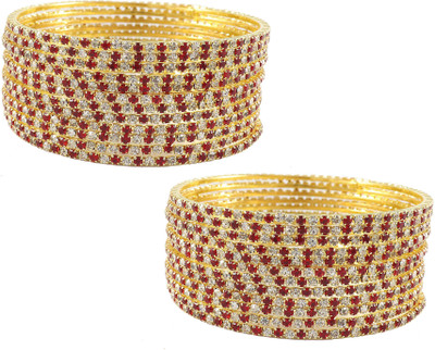 Zulka Get Your Traditions Metal Gold-plated Bangle Set(Pack of 24)