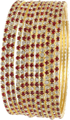 Zulka Get Your Traditions Metal Gold-plated Bangle Set(Pack of 12)