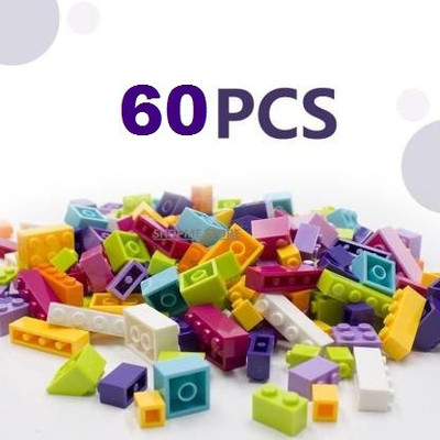 Shopme Store New Colorful 60pcs Basic Small Blocks Educational Creative Building Blocks Bricks Toys Gifts For Children (Multicolor)(Multicolor)