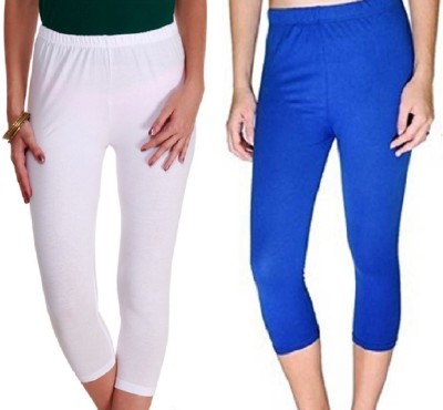 FeelBlue Women White, Blue Capri