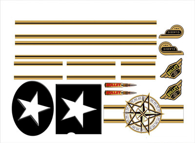 Just Rider Sticker & Decal for Bike(Gold)