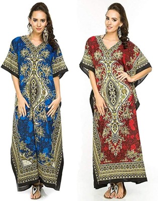 ukal Printed Polyester Women Kaftan