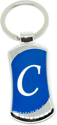 Arkanum C Alphabet Name Metal Blue Keyring Key Chain