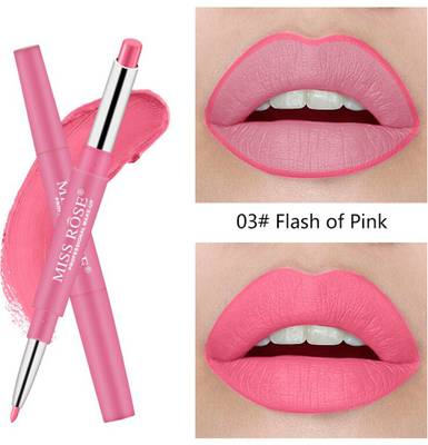 MISS ROSE Long-Lasting Lip Liner Matte Lip Pencil And Lipstic 2 In 1 By (3) - Pack of 1  (pink)