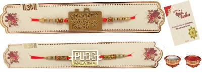 Vrinde Designer RAKHI202094 Assorted Rakhi  Set(Two Designer Rakhi With Greeting card & Roli)