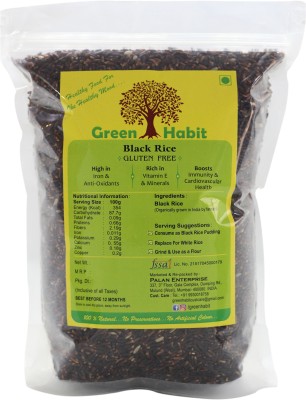 greenhabit Wild Black Rice a.k.a Forbidden Rice (500 Gram Pack) Black Black Rice (Medium Grain, Raw)(0.5 kg)