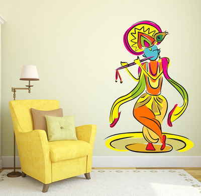 fuzzy 90 cm Krishna Self Adhesive Sticker(Pack of 1)
