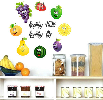 fuzzy 70 cm Fruits Self Adhesive Sticker(Pack of 1)