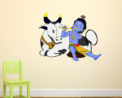 fuzzy 70 cm Krishna Self Adhesive Sticker(Pack of 1)