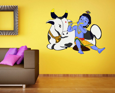 fuzzy 65 cm Krishna Self Adhesive Sticker(Pack of 1)