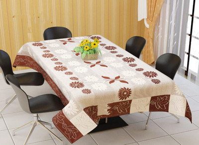 Dakshya Industries Self Design 6 Seater Table Cover(Brown, Cotton)