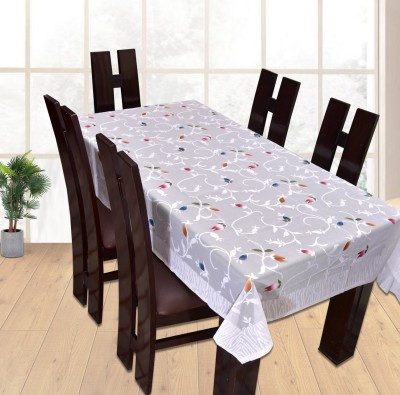 Dakshya Industries Floral 6 Seater Table Cover(White, Cotton)