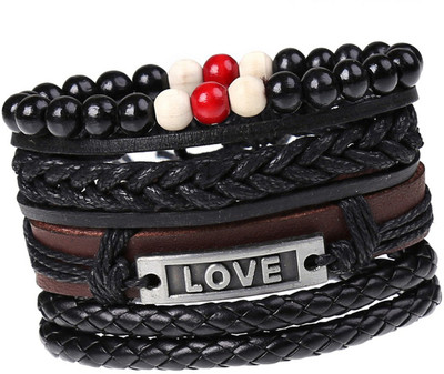 Jewelgenics Leather Bracelet Set(Pack of 4)