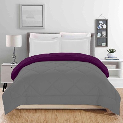 Relaxfeel Solid Double Comforter for  Heavy Winter(Polyester, Magenta/Purple, Grey)