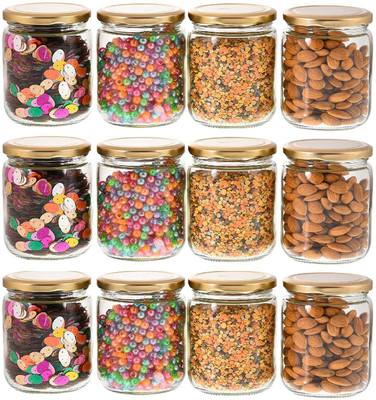 Avastro Glass Grocery Container  - 500 ml(Pack of 12, Clear)