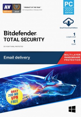 bitdefender 1 PC PC 1 Year Total Security (Email Delivery - No CD)(Home Edition)