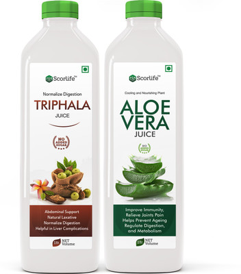 Scorlife Triphala Juice 1 Ltr. & Aloevera Juice 1 Ltr.(2 x 1000 ml)