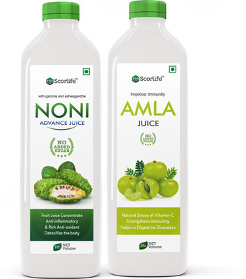 Scorlife Noni Juice 1 Ltr. & Amla Juice 1 Ltr.(2 x 1000 ml)
