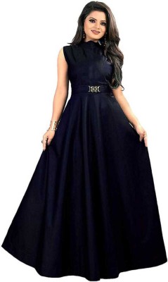 Scummy Creation Anarkali Gown(Dark Blue)