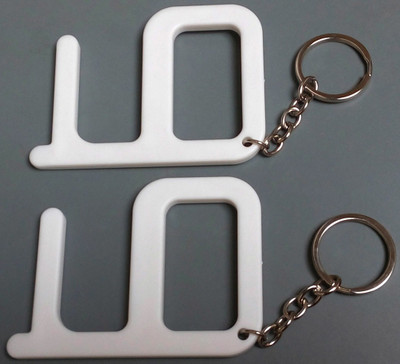 kd collections KD-592--(2 Pcs) Virus Protection Keychain Safety Key Non-Touch Hands-Free Contactless Tool Multi Purpose Safe Touch Antimicrobial Key Chain