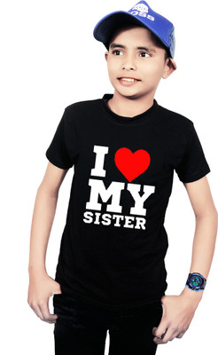 Widersoft Boys Typography, Printed Cotton Blend Regular T Shirt(Black, Pack of 1)