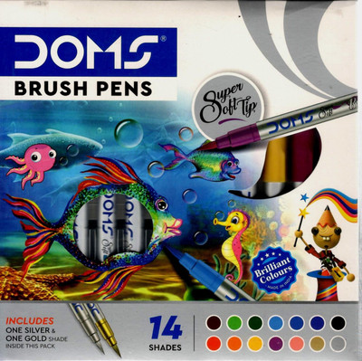DOMS Brush pens superfine Nib Sketch Pens(Set of 1, Multicolor)