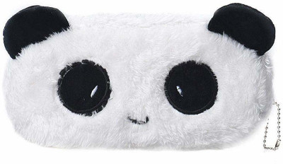 GEEKMONKEY Panda Pouch Series Cartoon Art Canvas Pencil Box(Set of 1, Black, White)