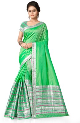 Skiran's Woven Mekhela Chador Silk Blend Saree(Multicolor)