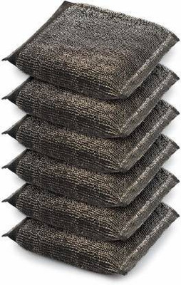 NIKYANKA sponge scrubber with steel mesh( pack of 6) Scrub Pad, Scrub Sponge(Medium, Pack of 6)