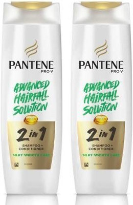 PANTENE 2 in 1 Silky Smooth Care Shampoo + Condi tioner, 340 ml Men & Women (Pack of 2)(340 ml)