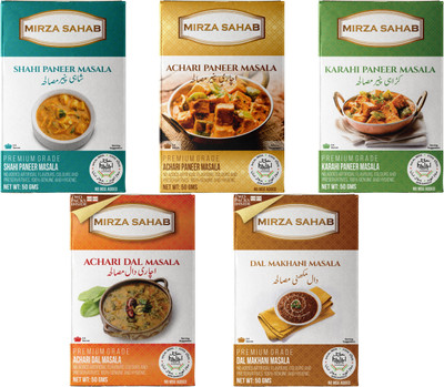Mirza Sahab Spice Combo of 10 (2 Shahi Paneer Masala, 2 Achari Paneer Masala, 2 Karahi Paneer Masala, 2 Dal Makhani Masala, 2 Achari Dal Masala)(10 x 50 g)