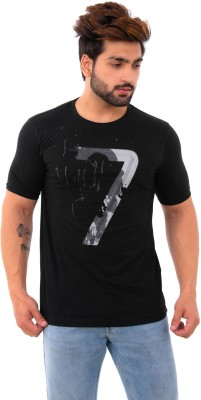 BISHOPCOTTON Typography Men Round Neck Black T-Shirt