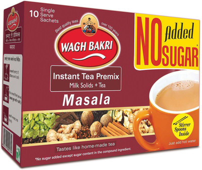 Waghbakri Masala Without Sugar (Pack of 3) Instant Tea Box(3 x 80 g)