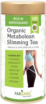 FARGANIC Pack of 4 Organic Metabolean Slimming Tea for Weight Loss Fast. Rich in Antioxidants, Improves Metabolism, Boost immunity and Detox Body loose Green Tea Tin Green Tea Tin(4 x 100 g)