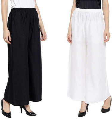 Rangkriti Regular Fit Women White, Black Trousers