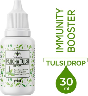 Vanalaya Pancha Tulsi Drops Natural Immunity Booster, Cough cold Relief, sore throat, cough(30 ml)