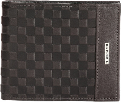 Peter England Men Brown Genuine Leather Wallet4 Card Slots