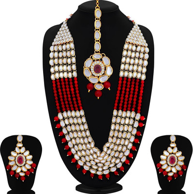 Sukkhi Alloy Gold-plated Red Jewellery Set(Pack of 1)