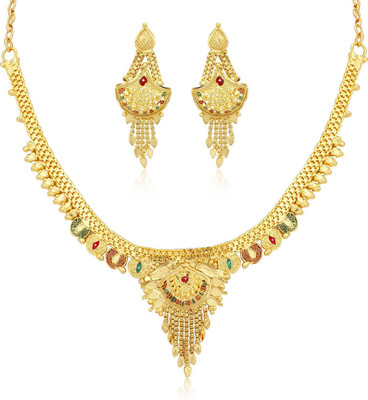 Sukkhi Alloy Gold-plated Gold Jewellery Set(Pack of 1)