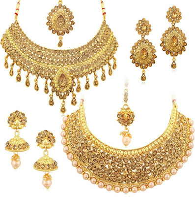 Sukkhi Alloy Gold-plated Gold Jewellery Set(Pack of 1)