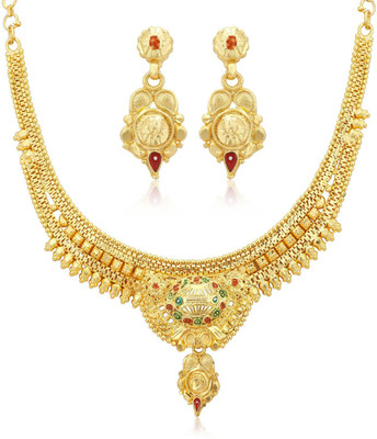Sukkhi Alloy Gold-plated Gold Jewellery Set(Pack of 1)